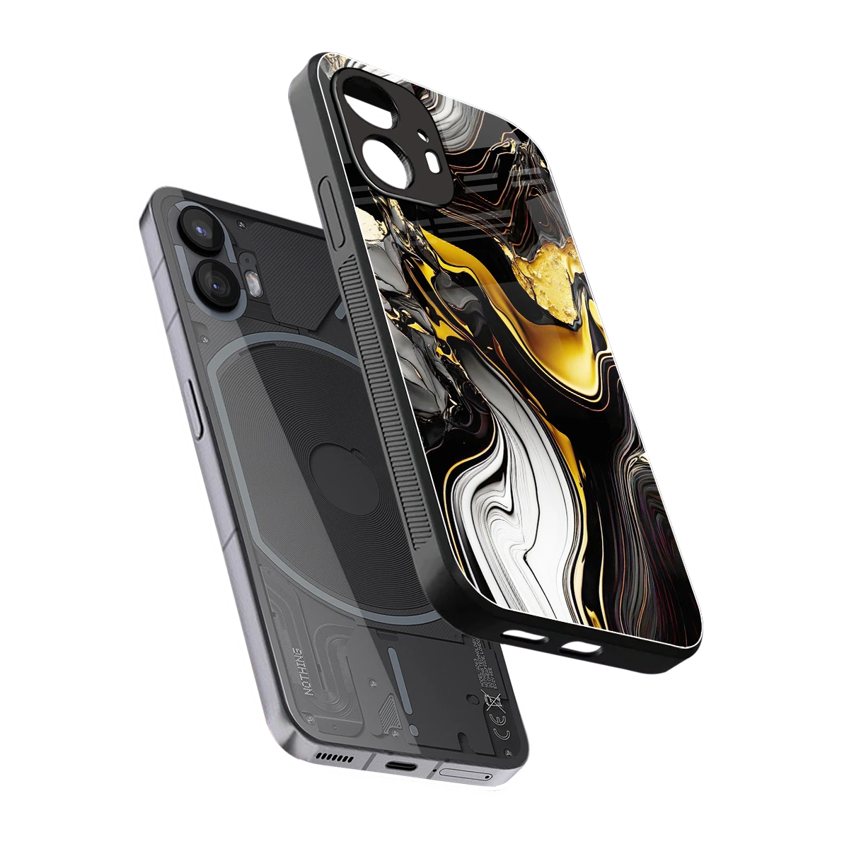 Bronze Glow sleek nothing phone 2 cover with tempered glass back and TPU edges