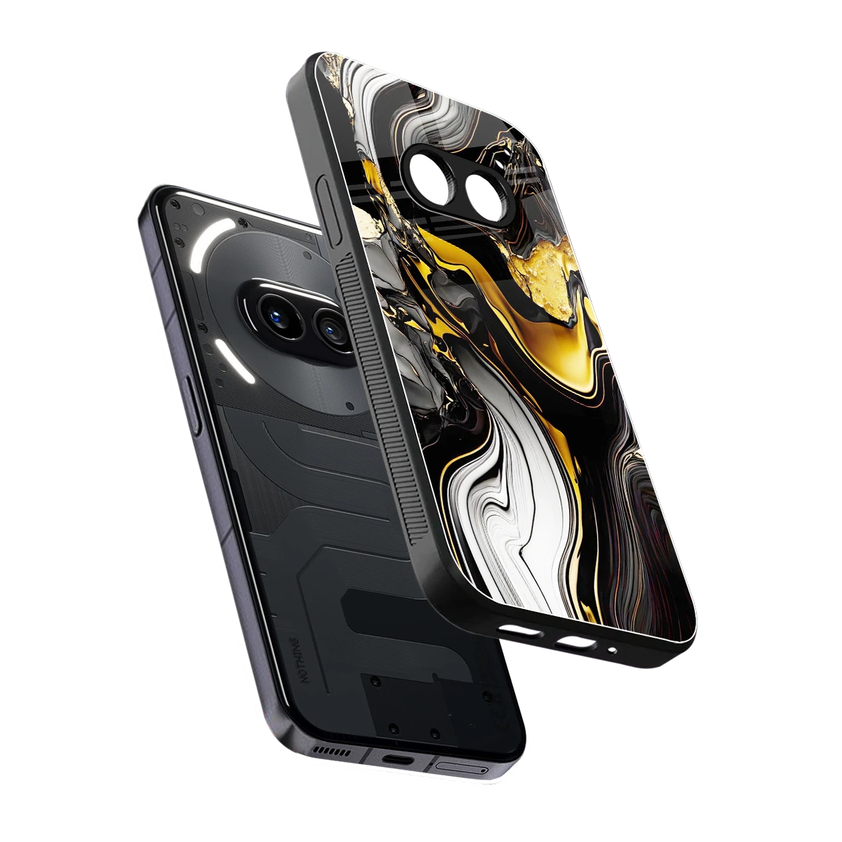 Bronze Glow sleek nothing phone 2a cover with tempered glass back and TPU edges