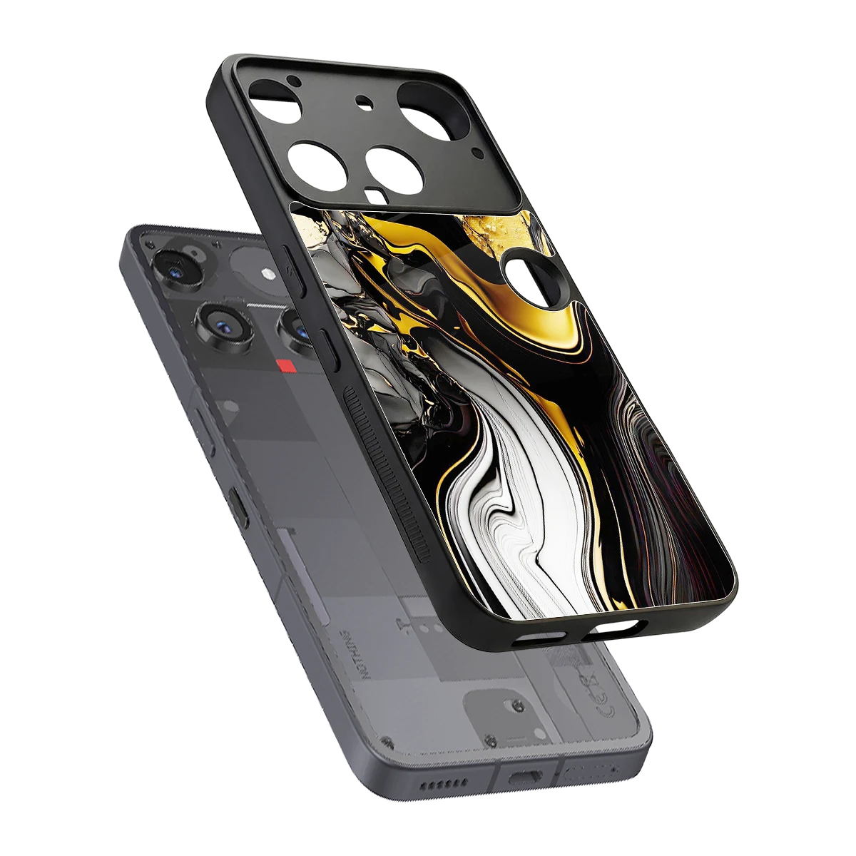 Bronze Glow sleek nothing phone 3 cover with tempered glass back and TPU edges