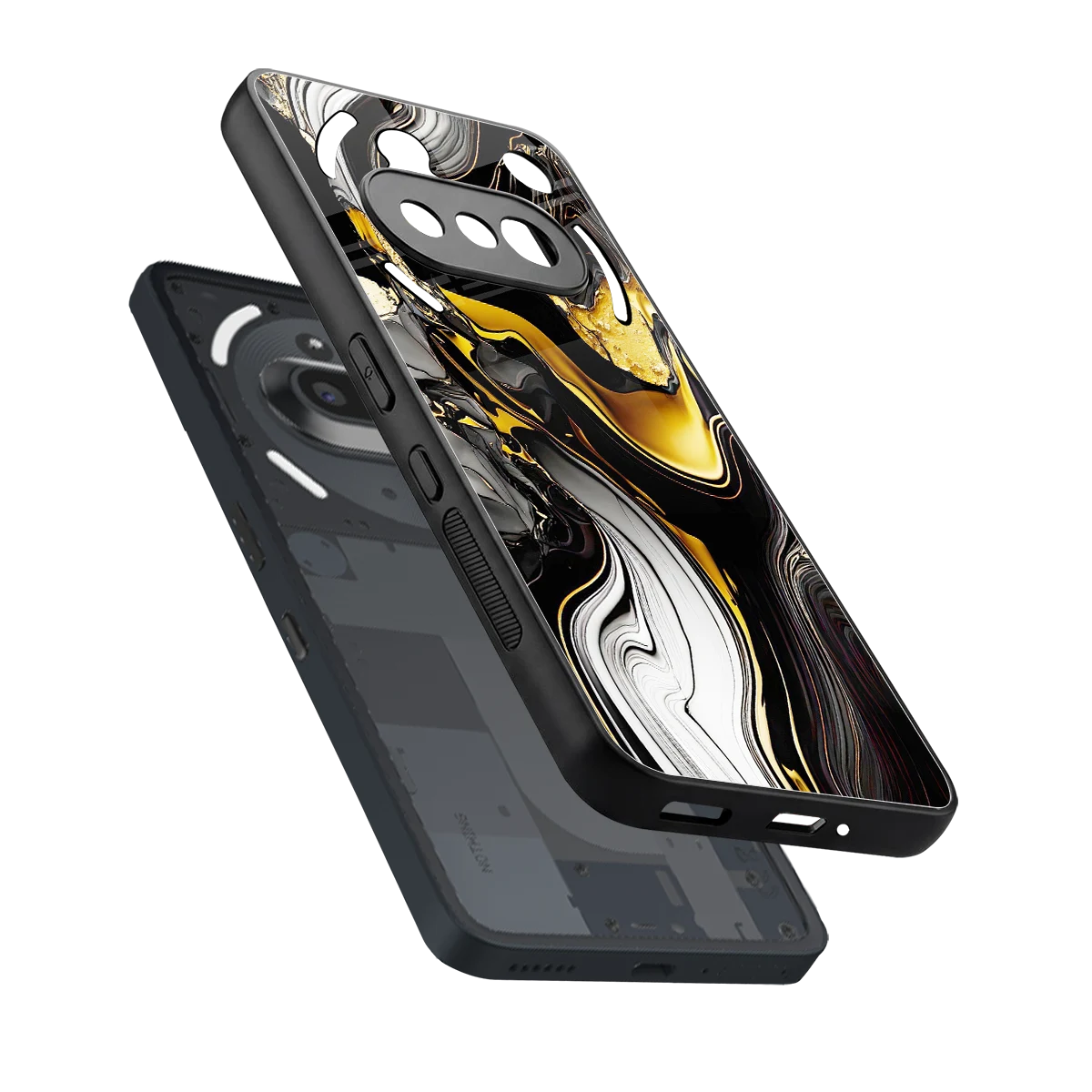 Bronze Glow sleek nothing phone 3a cover with tempered glass back and TPU edges