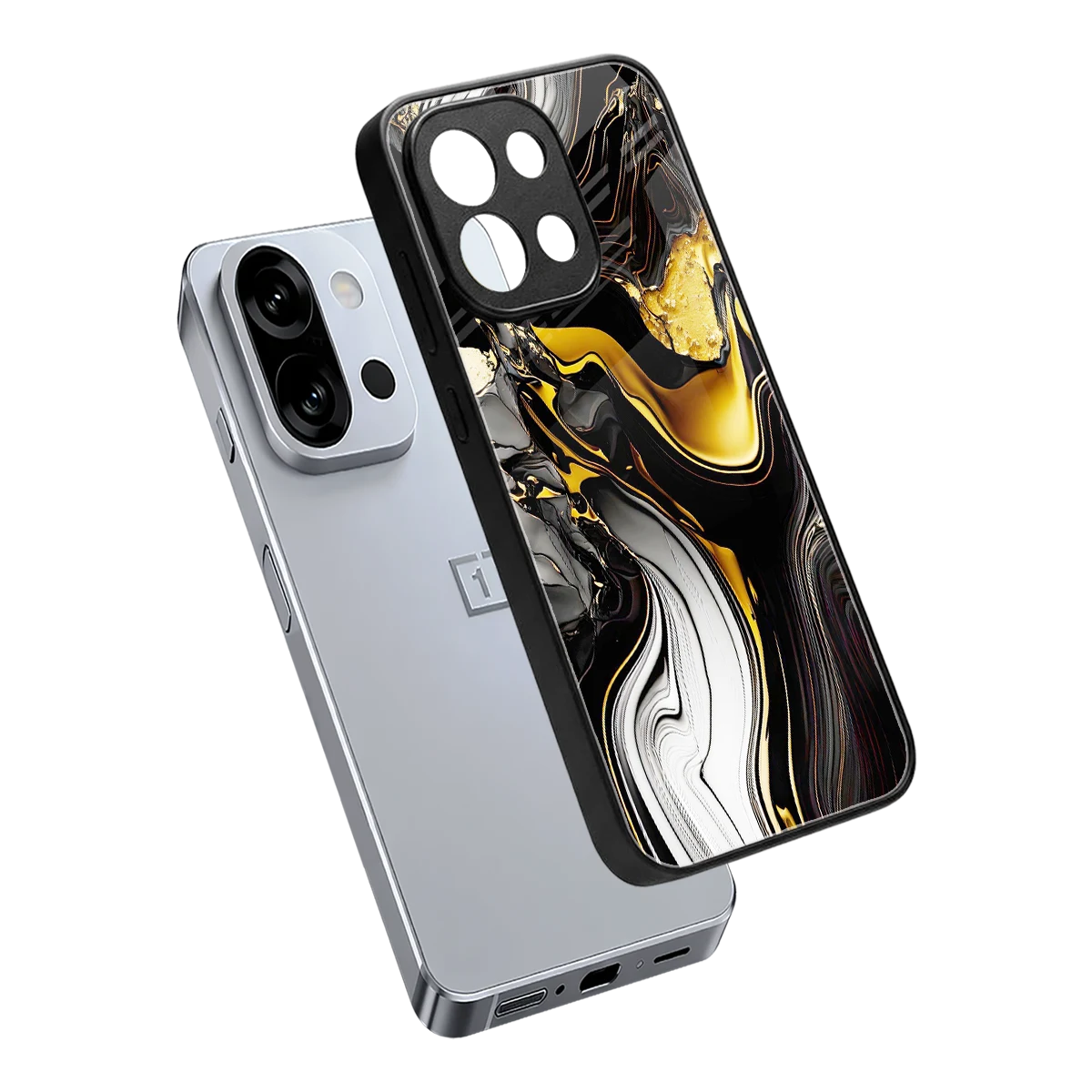 Bronze Glow sleek oneplus 13s cover with tempered glass back and TPU edges