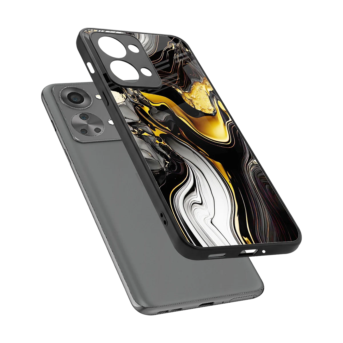 Bronze Glow sleek oneplus nord 2t cover with tempered glass back and TPU edges