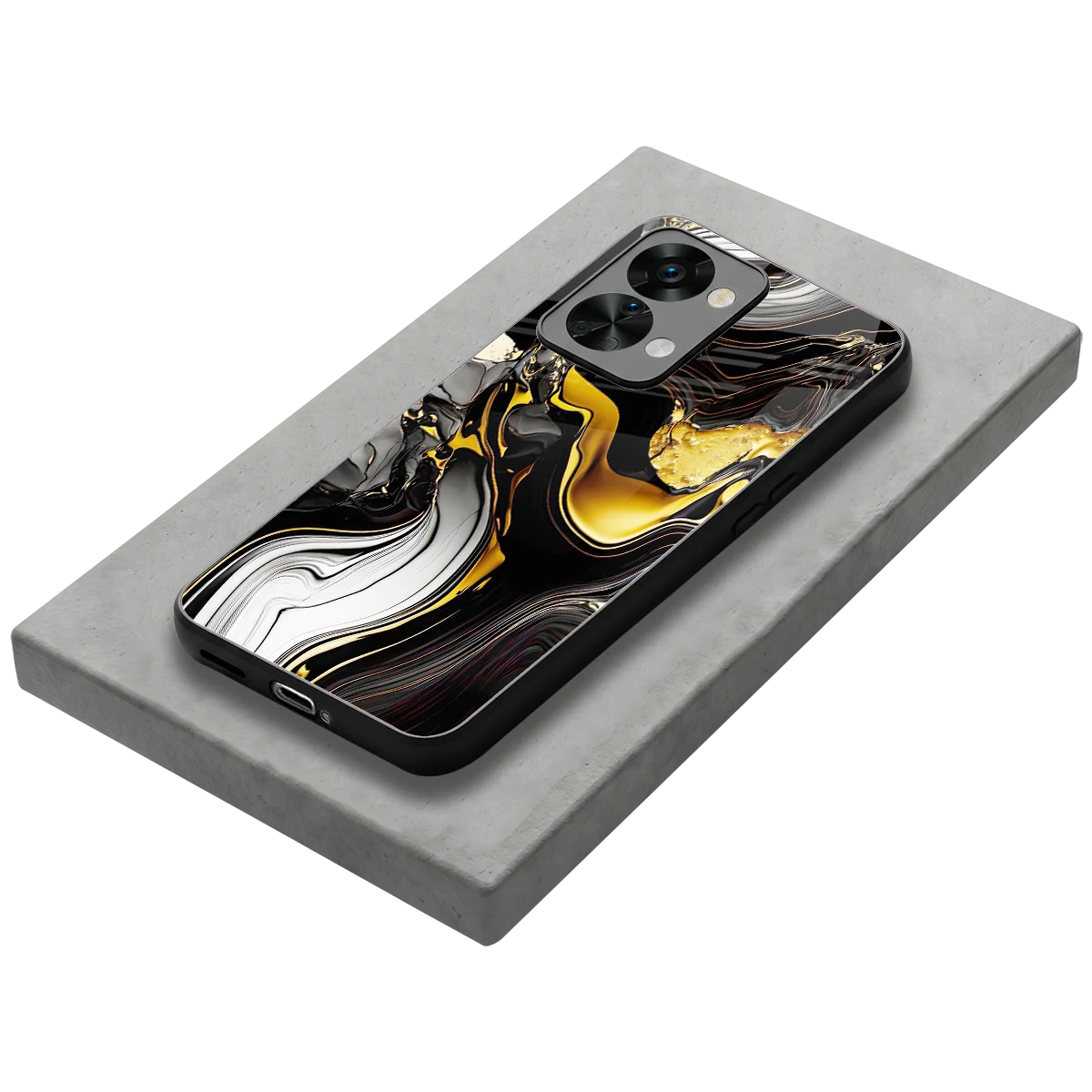 Bronze Glow stylish phone case for oneplus nord 2t | glossy glass and slim fit