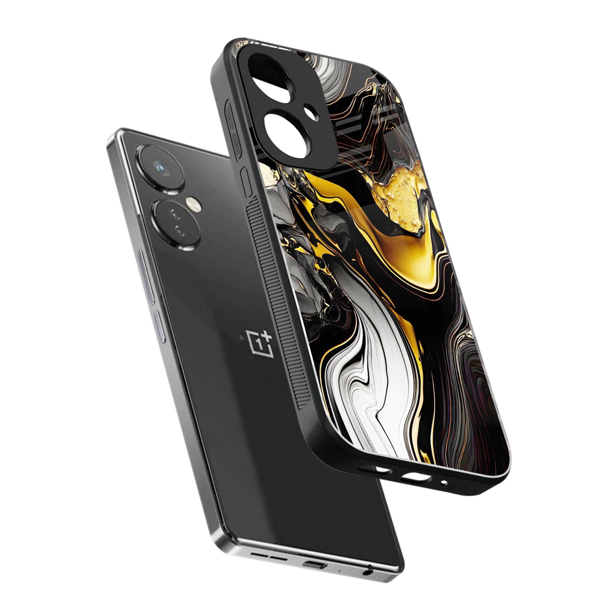 Bronze Glow sleek oneplus nord ce 3 cover with tempered glass back and TPU edges