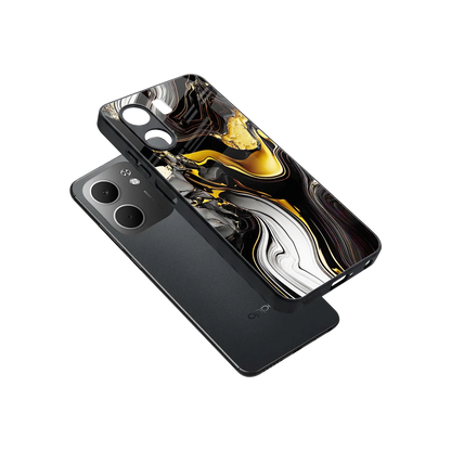 Bronze Glow sleek oppo a5x 5g cover with tempered glass back and TPU edges