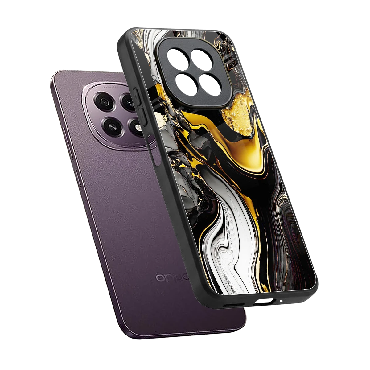 Bronze Glow sleek oppo f29 5g cover with tempered glass back and TPU edges