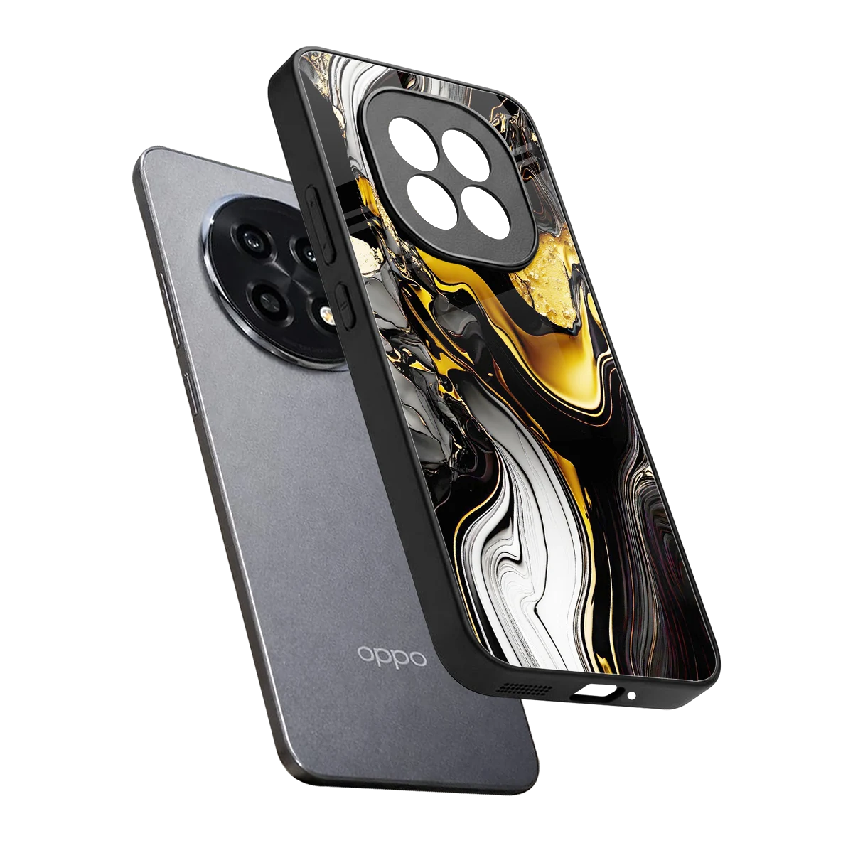 Bronze Glow sleek oppo f29 pro 5g cover with tempered glass back and TPU edges