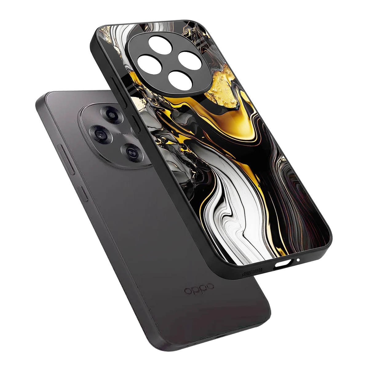 Bronze Glow sleek oppo f31 pro 5g cover with tempered glass back and TPU edges