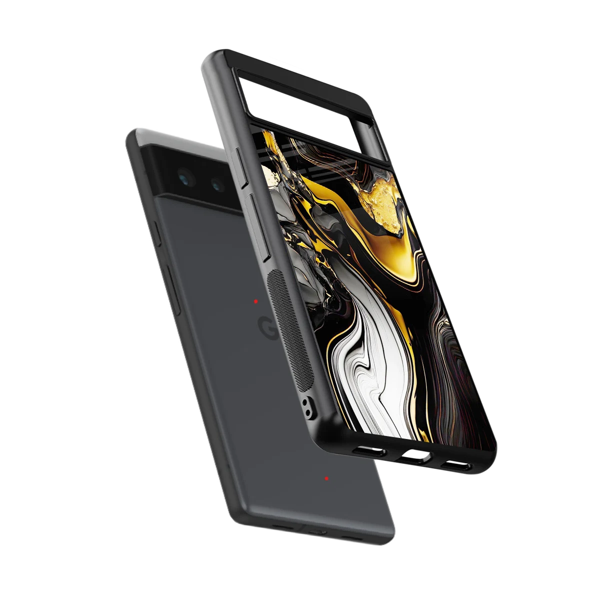 Bronze Glow sleek google pixel 6a cover with tempered glass back and TPU edges