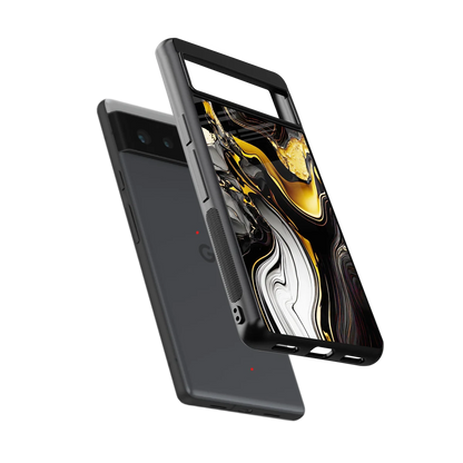 Bronze Glow sleek google pixel 6a cover with tempered glass back and TPU edges