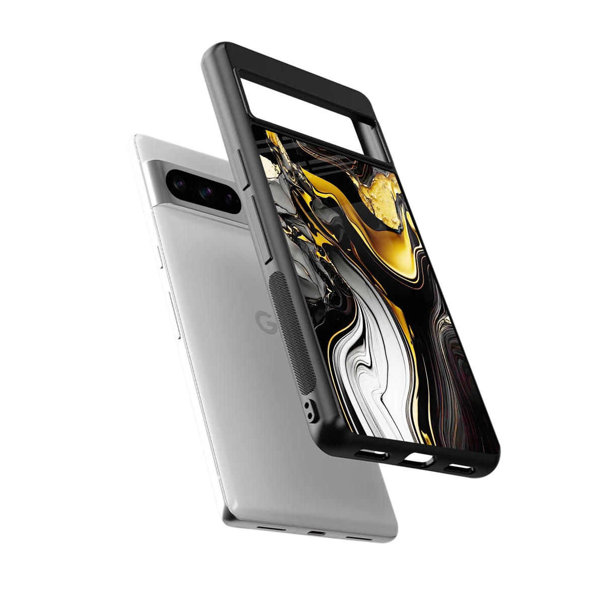 Bronze Glow sleek google pixel 8 pro cover with tempered glass back and TPU edges