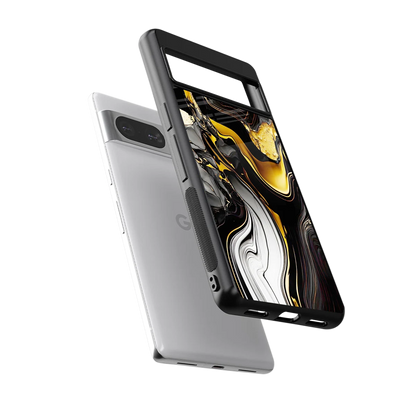 Bronze Glow sleek google pixel 8 cover with tempered glass back and TPU edges