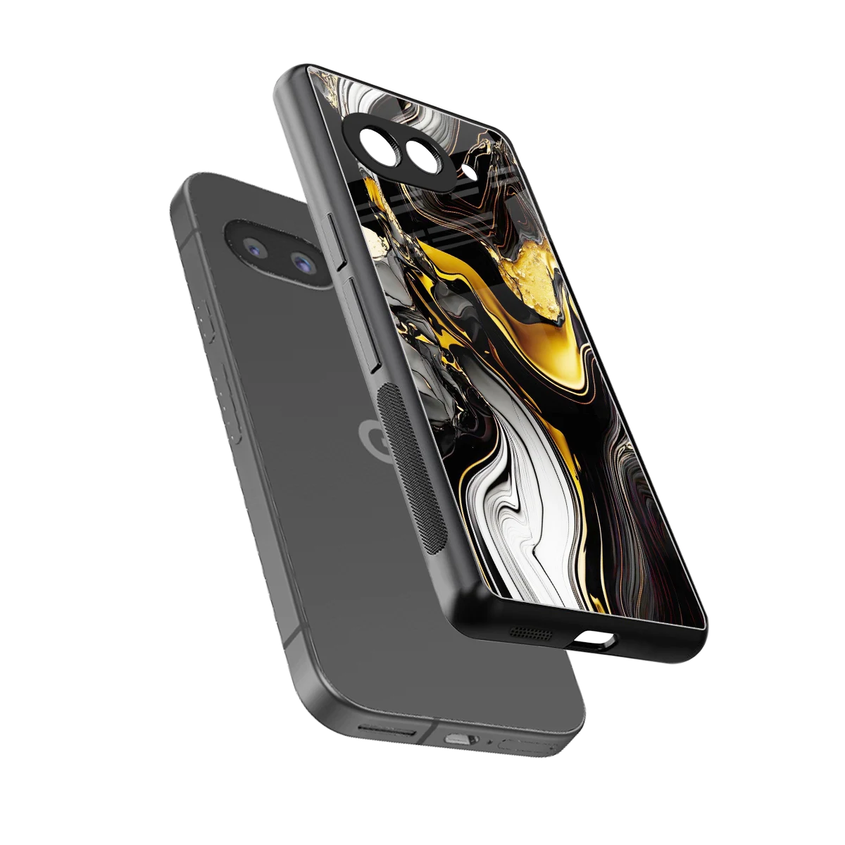 Bronze Glow sleek google pixel 9a cover with tempered glass back and TPU edges