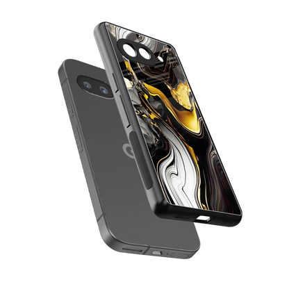 Bronze Glow sleek google pixel 9a cover with tempered glass back and TPU edges