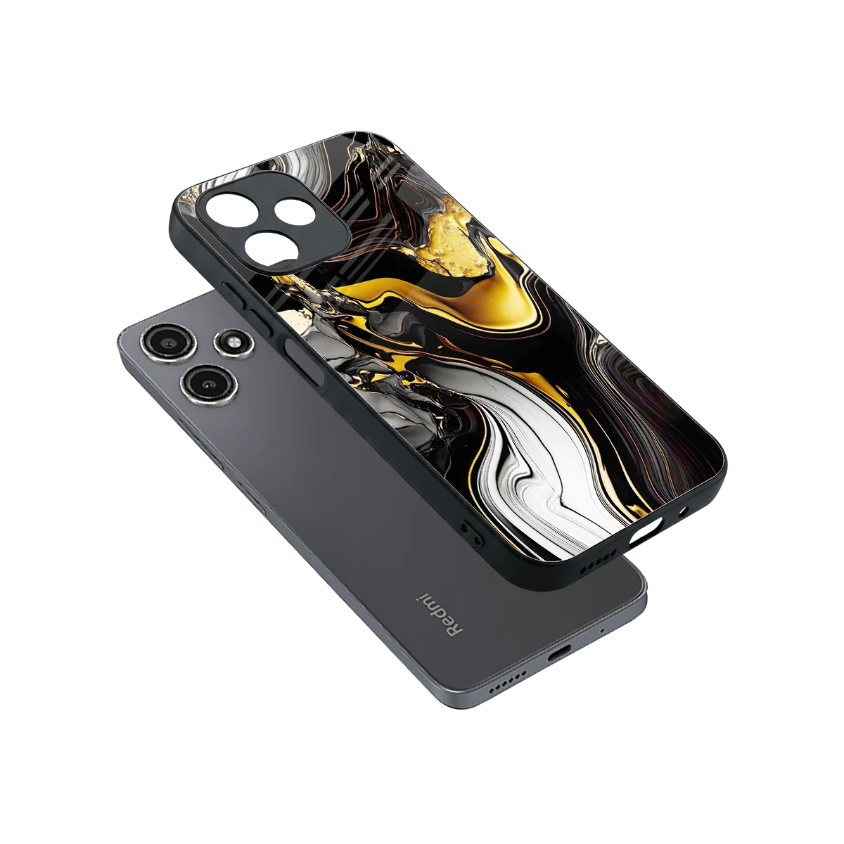 Bronze Glow sleek redmi 12 5g cover with tempered glass back and TPU edges