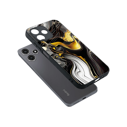 Bronze Glow sleek redmi 12 5g cover with tempered glass back and TPU edges