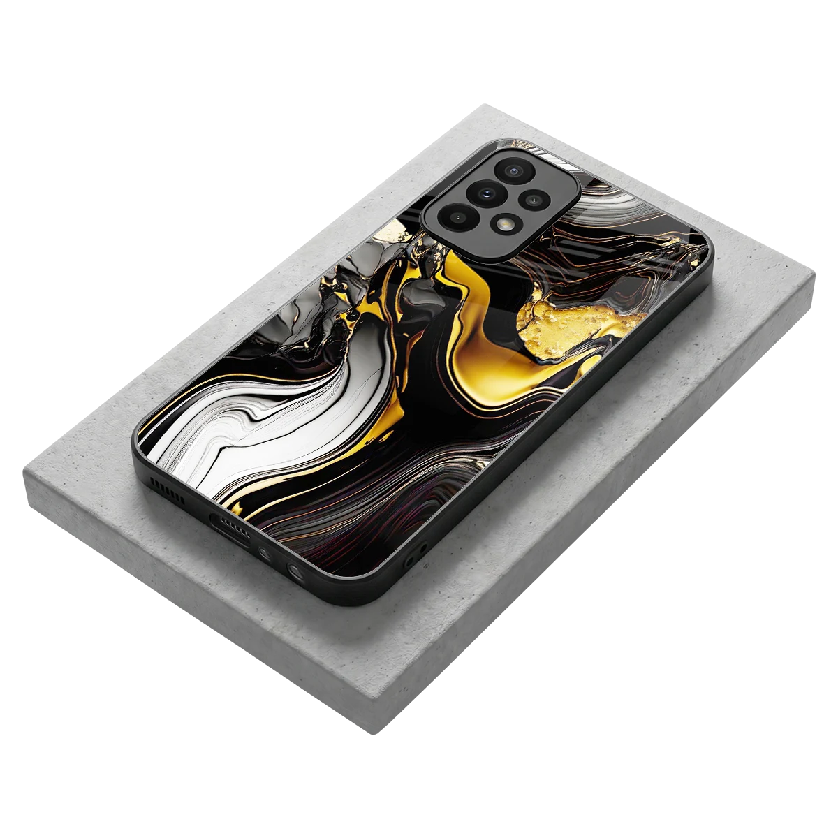 Bronze Glow stylish phone case for samsung galaxy a23 | glossy glass and slim fit