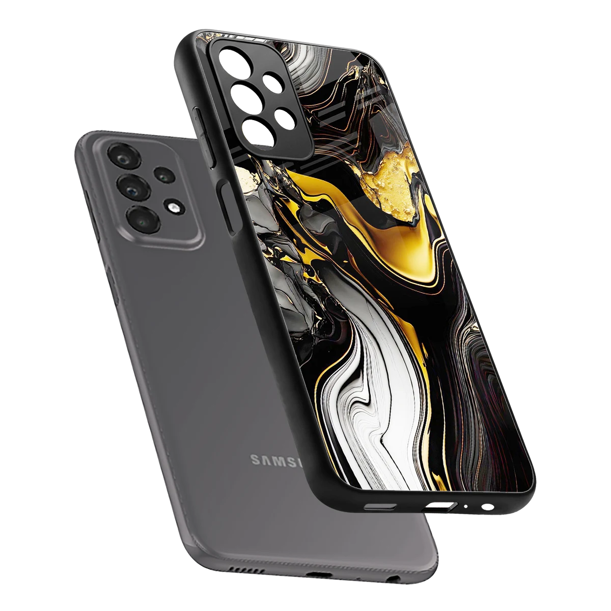Bronze Glow sleek samsung galaxy a23 cover with tempered glass back and TPU edges