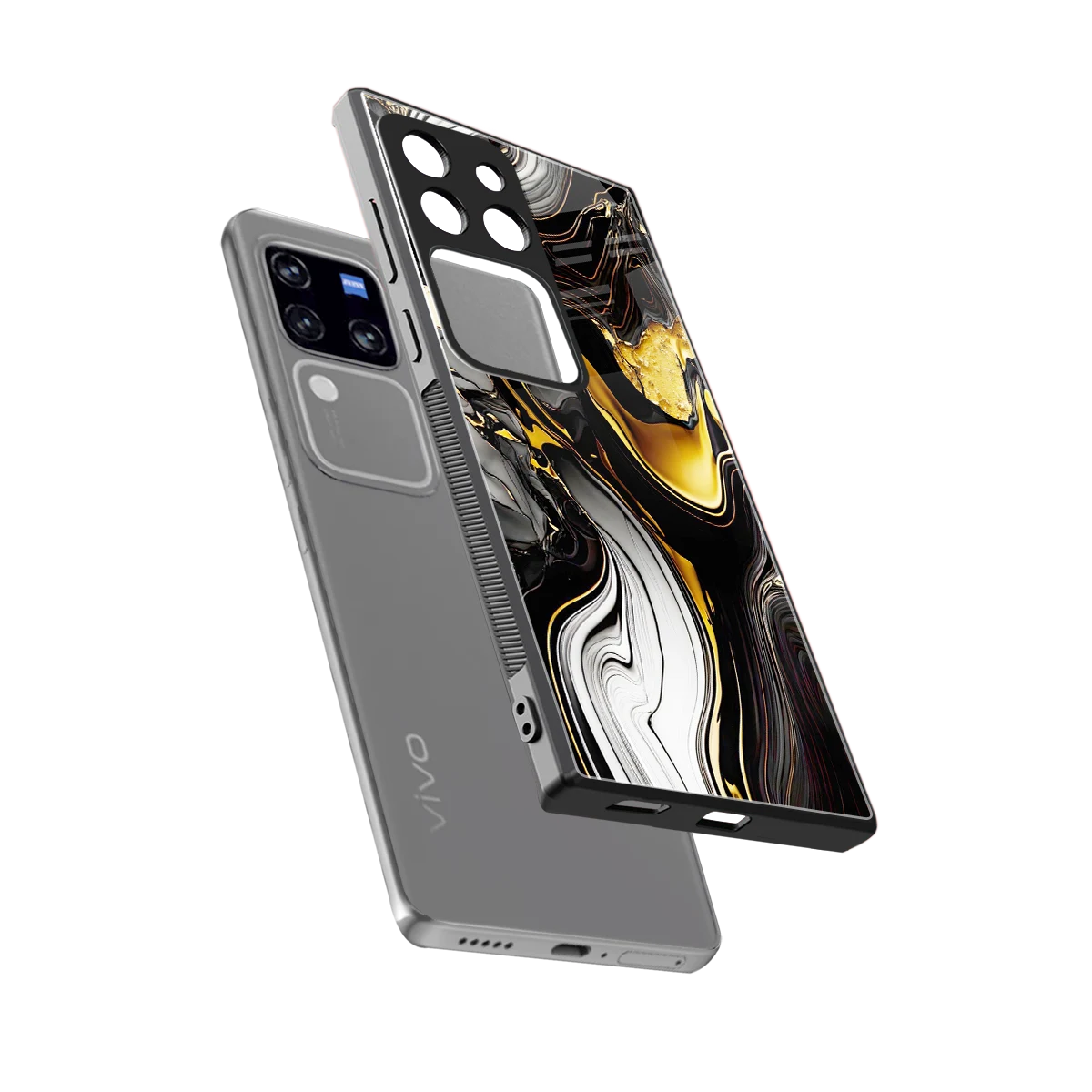 Bronze Glow sleekvivo v30 pro cover with tempered glass back and TPU edges