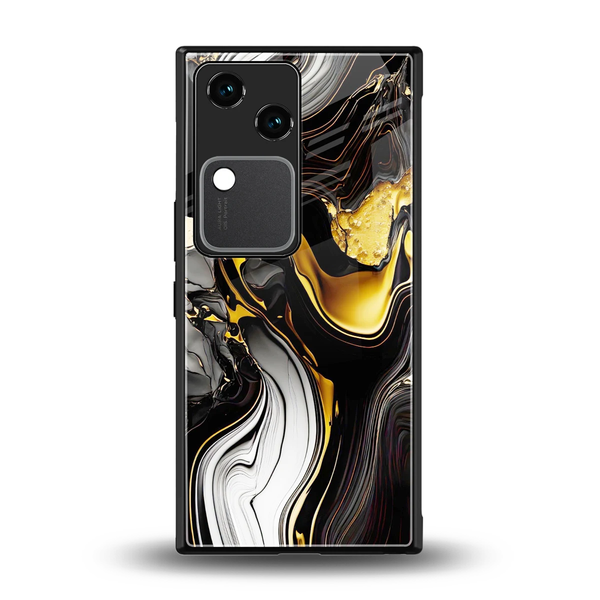Bronze Glow back phone cover | glass case for vivo v30