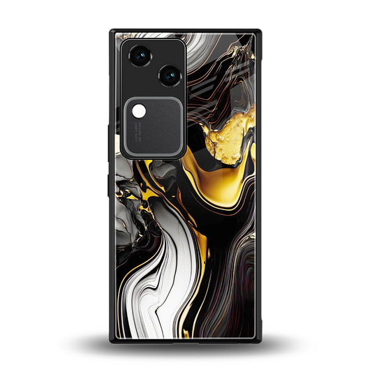 Bronze Glow back phone cover | glass case for vivo v30