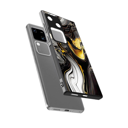 Bronze Glow sleek vivo v30 cover with tempered glass back and TPU edges