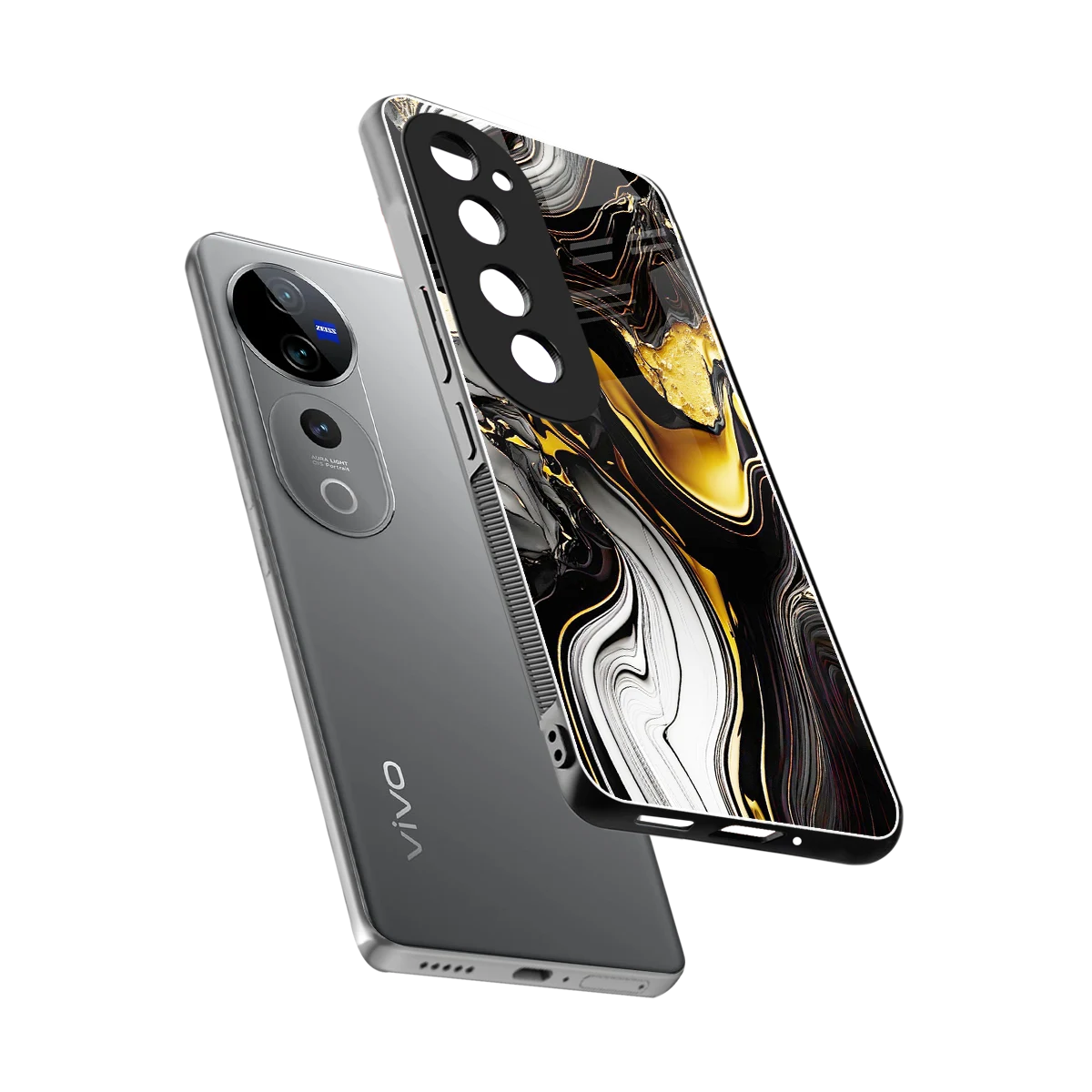 Bronze Glow sleek vivo v40 pro cover with tempered glass back and TPU edges