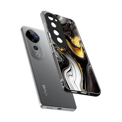 Bronze Glow sleek vivo v40 pro cover with tempered glass back and TPU edges