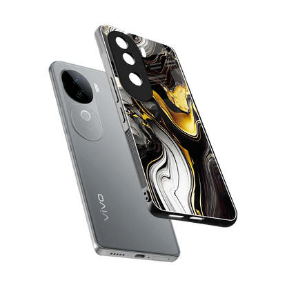 Bronze Glow sleek vivo v40e cover with tempered glass back and TPU edges