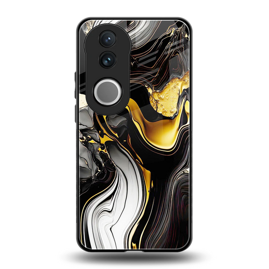 Bronze Glow back phone cover | glass case for vivo v50