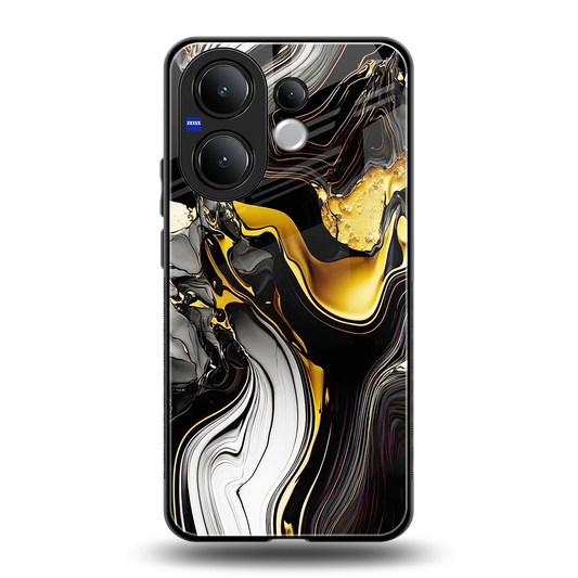 Bronze Glow back phone cover | glass case for vivo v60