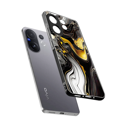 Bronze Glow sleek vivo v60 cover with tempered glass back and TPU edges