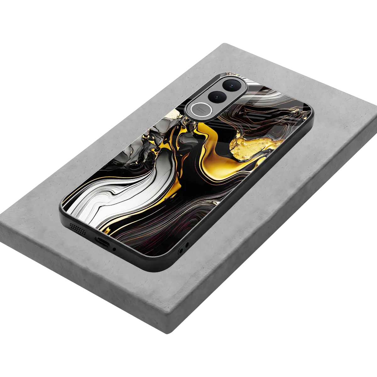 Bronze Glow stylish phone case for vivo v70 fe | glossy glass and slim fit