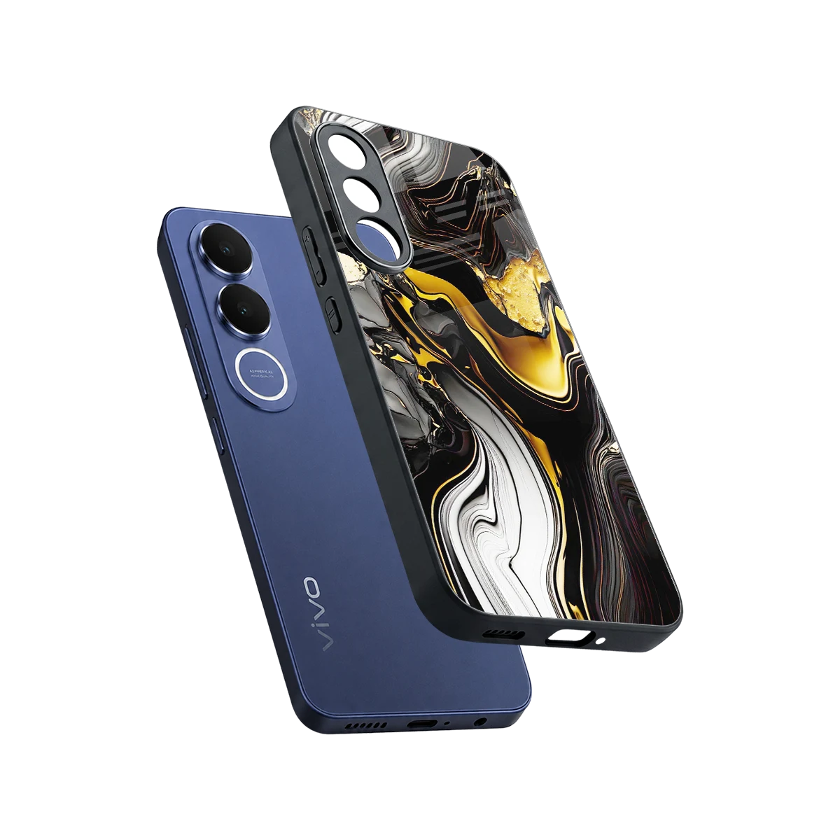 Bronze Glow sleek vivo v70 fe cover with tempered glass back and TPU edges
