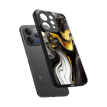 Bronze Glow sleek vivo v70 cover with tempered glass back and TPU edges