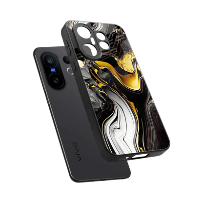 Bronze Glow sleek vivo x200 fe cover with tempered glass back and TPU edges