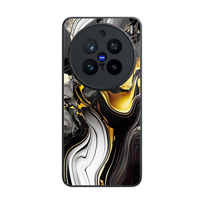 Bronze Glow back phone cover | glass case for vivo x200 pro
