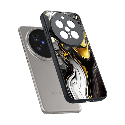 Bronze Glow sleek vivo x200 pro cover with tempered glass back and TPU edges