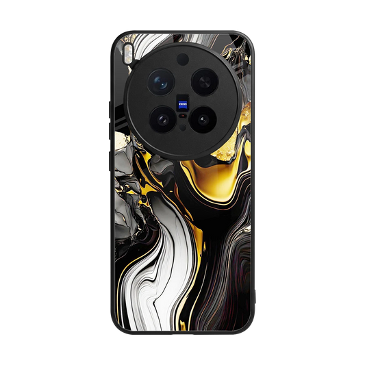 Bronze Glow back phone cover | glass case for vivo x300 pro