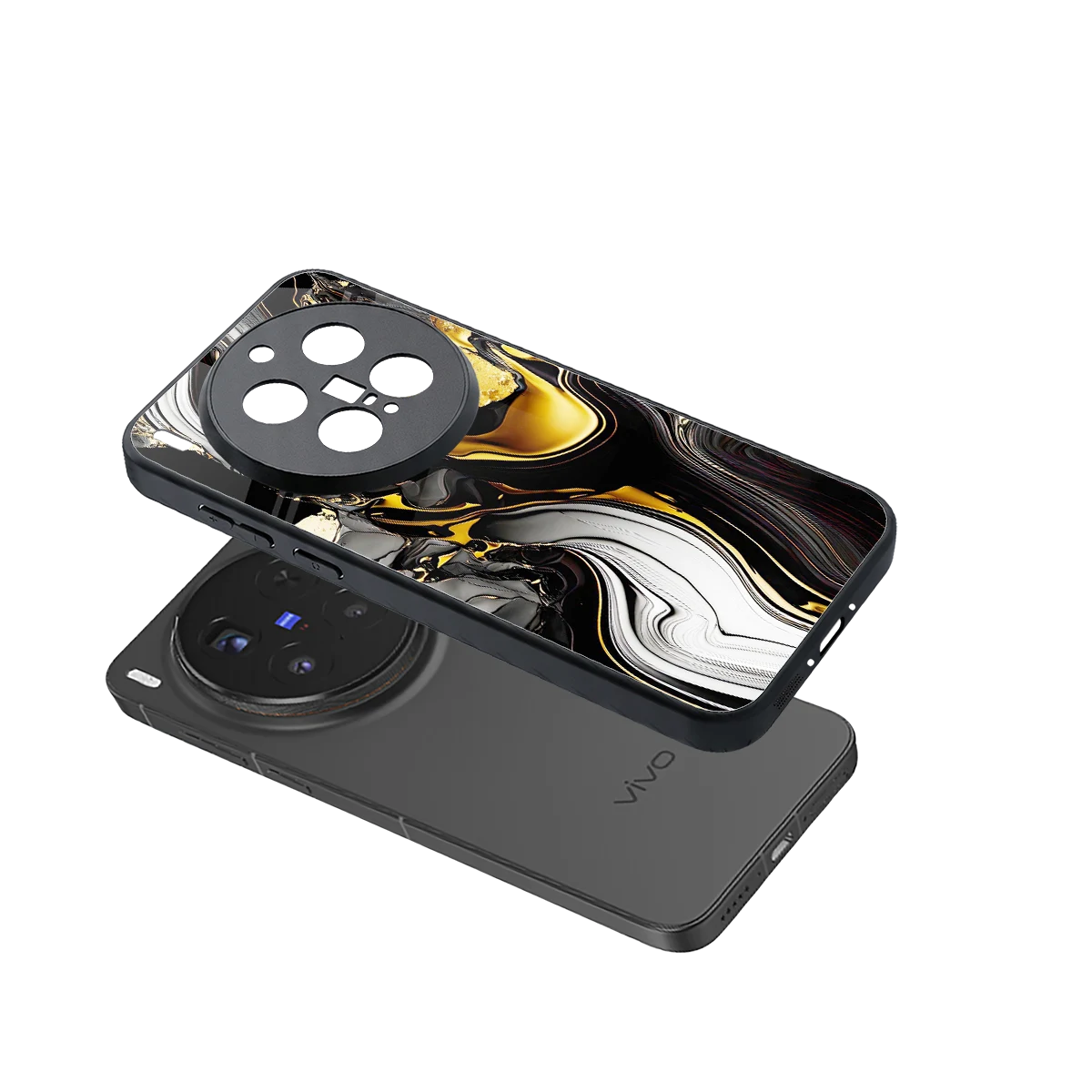 Bronze Glow sleek vivo x300 pro cover with tempered glass back and TPU edges