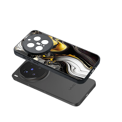 Bronze Glow sleek vivo x300 pro cover with tempered glass back and TPU edges