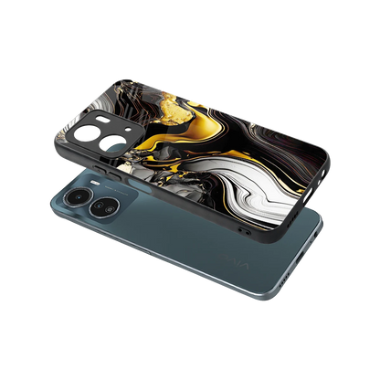 Bronze Glow sleek vivo y16 cover with tempered glass back and TPU edges
