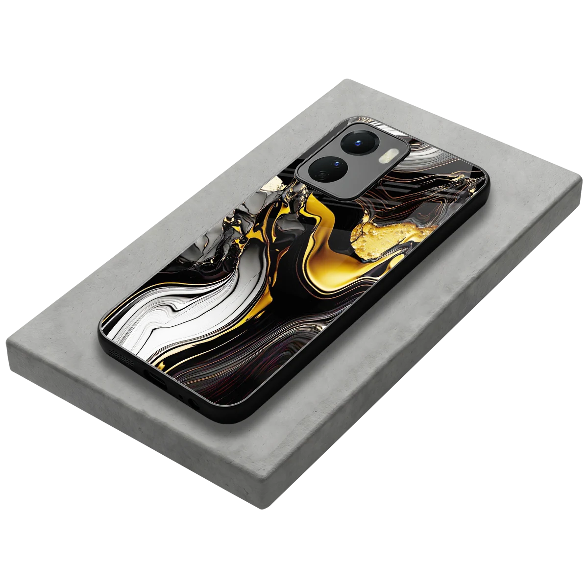 Bronze Glow stylish phone case for vivo y16 | glossy glass and slim fit