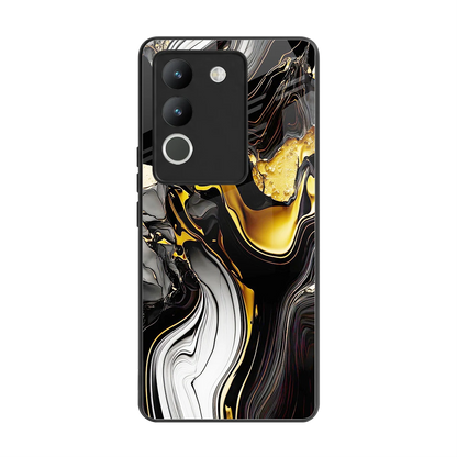 Bronze Glow back phone cover | glass case for vivo y200 5g