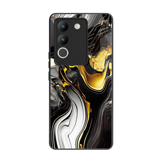Bronze Glow back phone cover | glass case for vivo y200 5g