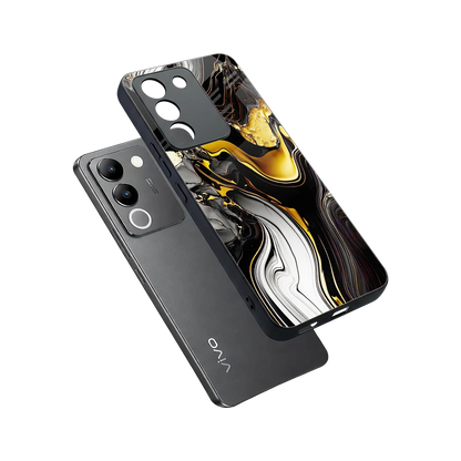 Bronze Glow sleek vivo y200 5g cover with tempered glass back and TPU edges