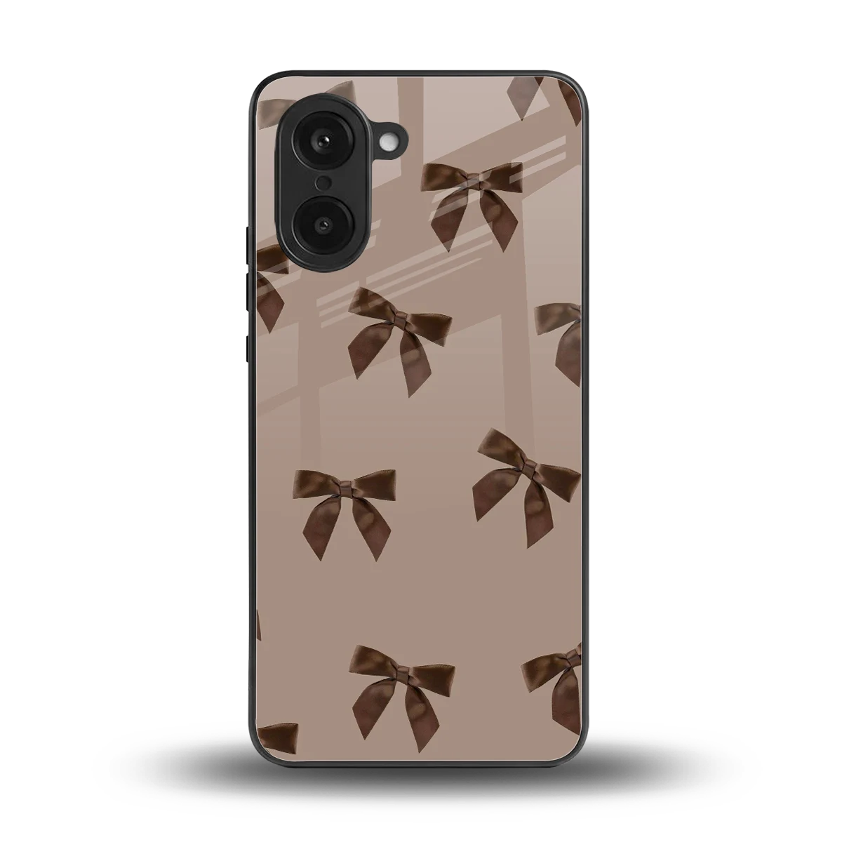Brown Bow back phone cover | glass case for oneplus nord ce5 5g