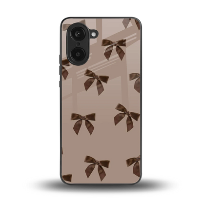 Brown Bow back phone cover | glass case for oneplus nord ce5 5g