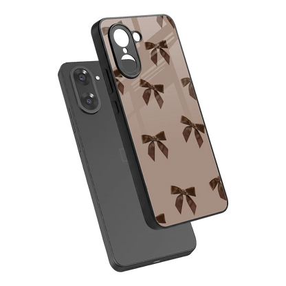 Brown Bow sleek oneplus nord ce5 5g cover with tempered glass back and TPU edges