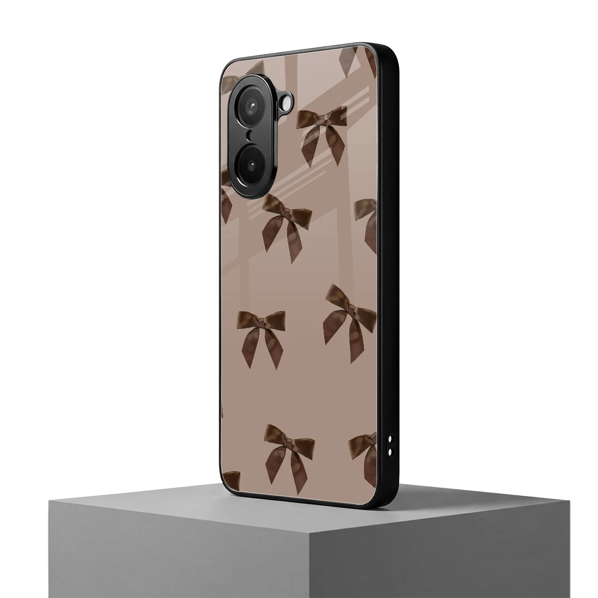 Brown Bow oneplus nord ce5 5g mobile cover | shockproof glass phone case